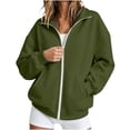 thumbnail image 6 of Perfectbot Women's Stand Collar Zip Up Sweatshirt, Oversized Long Sleeve Fall Winter Pullover with Pockets, 6 of 8