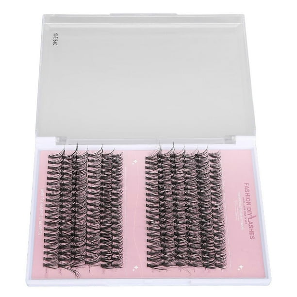 Eyelash Extension Kit D Curl Individual False Lash DIY Extension Kit with 8ml Adhesive Tweezers Brush for Home Travel Pink