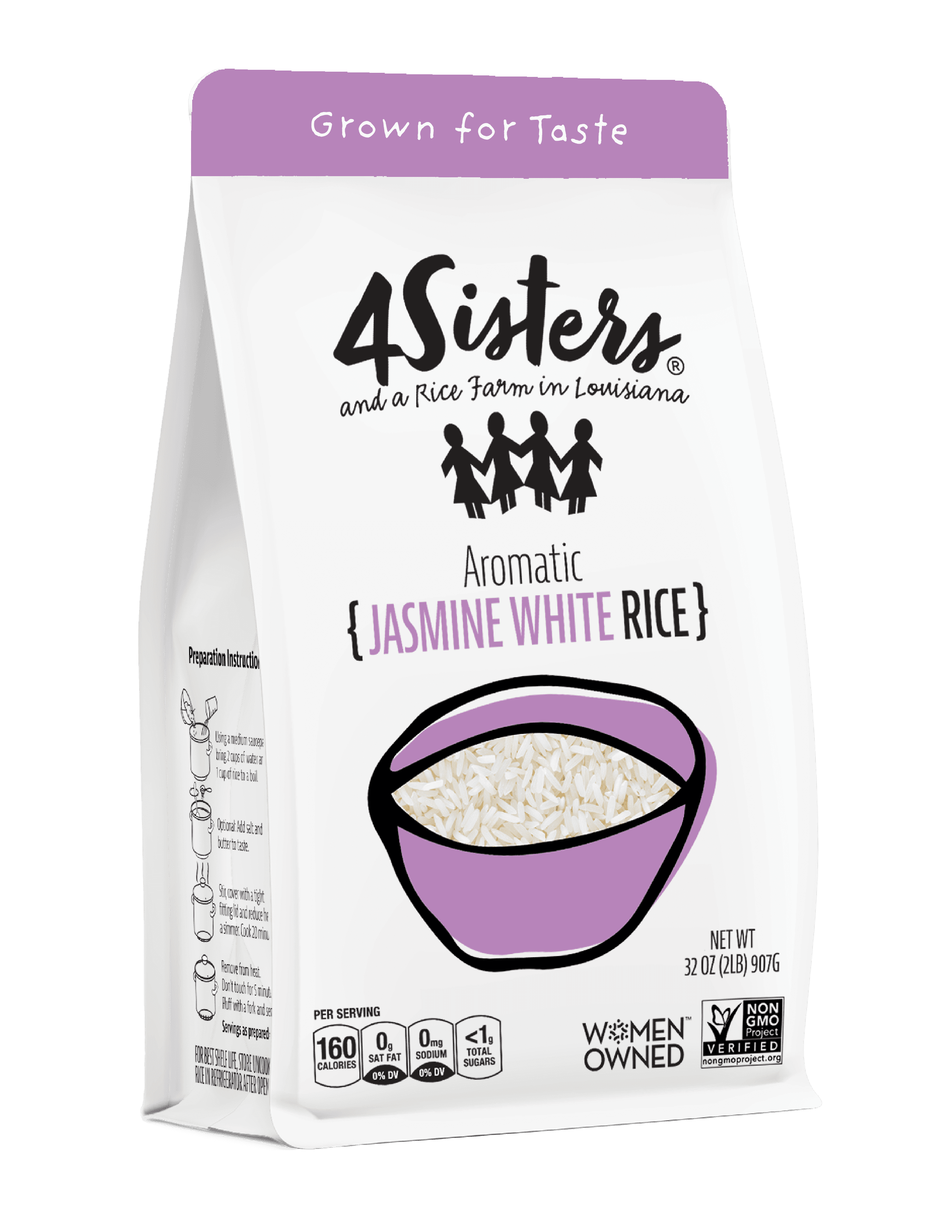 4Sisters Premium Long Grain Aromatic Jasmine Rice 2LB