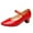 Red, variant on Womens Dance Shoes Soft Round Toe Ankle Strap Mary Jane Shoe Low Block Heels Slip On Dress Shoes
