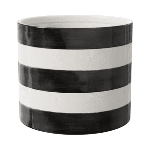 Mainstays Andrew Round Ceramic Planter, Black & White
