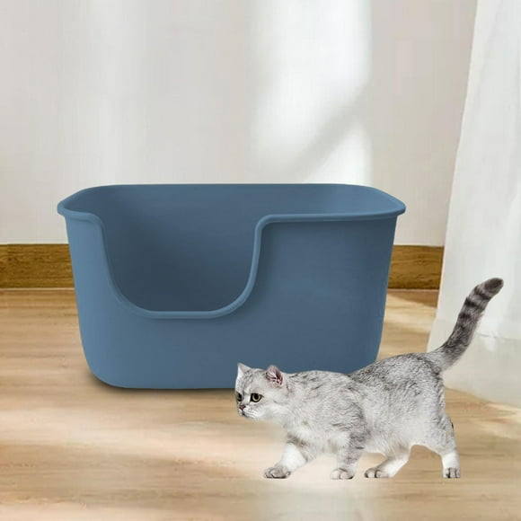 Inodoros para mascotas con lados altos, gatos, perros pequeños, orinal, sartenes grandes, orinal fácil de limpiar, inodoro para conejos, animales pequ Gris