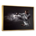 thumbnail image 2 of Designart "Mid-Air Karate Kick I" Martial Arts Floater Framed Canvas Wall Art, 2 of 5