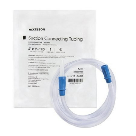 0.875 Inch Ss Tubing - McKesson Suction Connector Tubing 6 Foot Length, 3/16 Inch ID, Sterile, Female / Male Connector, 1 Tube