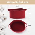 thumbnail image 2 of Brown Woven Cotton Rope Storage Basket with Lace Trim, Collapsible Toy Organizer, 13" D x 8" W x 6" H, Decorative Basket for Nursery,Burgundy, 2 of 8