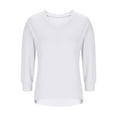 thumbnail image 6 of VBVC No Boundarie Women's V-Neck Slimming Sweatshirts,Long Sleeve Pullover Tops For Women,Ladies' Pluz Size Fit Shirts,White,Size M, 6 of 8