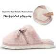 thumbnail image 3 of Womens Slippers Memory Foam House Slippers for Women Fuzzy Plush Comfy Faux Fur Slippers with Butterfly Tie Anti-Skid House Shoes Indoor Outdoor, 3 of 14
