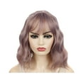 thumbnail image 2 of Ganfancp 1Pc Color Púrpura Diaria Peluca Corta Ondulada Pelo Corto Flequillo Fino Rebajas Flash Deals 1X Peluca, 2 of 5