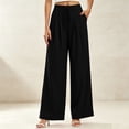 thumbnail image 2 of Plus Size Pants for Women Wide Leg High Waisted Casual Oversized Pants Women with Pockets S-3XL, 2 of 7