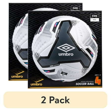 (2 pack) Umbro Disruptor Size 4 Soccer Ball for Ages 8-12 Years Old FIFA Basic Approved