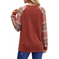 thumbnail image 5 of SPROUTOP Color Block Sweatshirts for Women Raglan Long Sleeve Shirts Casual Crewneck Printed Pullover Tunic Tops, 5 of 11