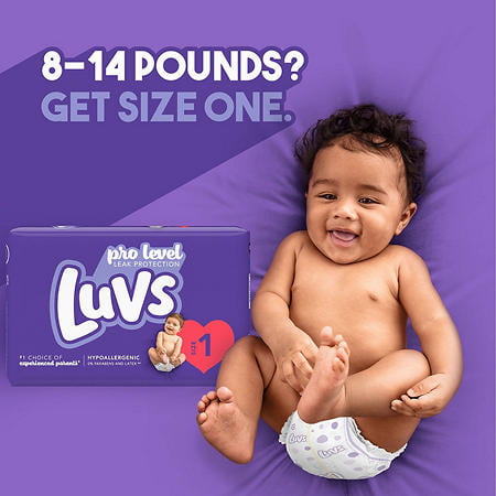Luvs Pro Level Leak Protection Diapers (Size 1 - 252ct. 8 - 14 lb. )
