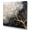 thumbnail image 2 of Designart "Luminous Tangle Golden Branch III" Tree Monochrome Wall Art Print, 2 of 5