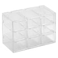 thumbnail image 2 of Caja de almacenamiento de rejilla, transparente, a prueba de polvo, organizador de plástico para joyas, collares, manualidades, 9 compartimentos., 2 of 12