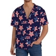 thumbnail image 3 of Honeii 's American Stars for men's short-sleeved button-up collared shirt featuring a pocket, perfect for beach vacations, and travel adventures., 3 of 5