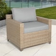 thumbnail image 4 of Afuera Living Contemporary Wicker / Rattan Outdoor Club Chair in Stone, 4 of 6