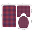 thumbnail image 3 of Red Blue Checkered Pattern Bathroom Rugs Sets 3 Piece,Toilet Cover Set,Absorbent Non Slip Bathroom Mats Sets with U-Shaped Contour Rug Toilet Rug Set, 3 of 5
