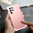 thumbnail image 2 of for Samsung Galaxy S23 Ultra Case, 3 in 1 Heavy Duty Rugged Hybrid Anti Slip Shockproof Hard PC Cover Soft Silicone Bumper Non-Slip Protective Phone Case Cover for Samsung Galaxy S23 Ultra, Rosegold, 2 of 6