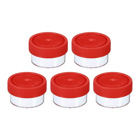 Uxcell 20mL Sample Cups Sample Containers Leak Proof Screw Cap for Lab Home Red 5 Pack