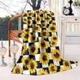 thumbnail image 2 of Black White Checker Sunflower Pattern Blanket,Comfortable Soft Lamb Wool Throw Blanket,All Season,Warm Lightweight Blankets for Sofa Bed Couch Living Room Chair,60"x80", 2 of 4