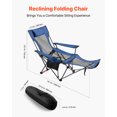 thumbnail image 2 of VEVOR Chaise de Camping Inclinable, 4 Positions Réglables, Chaise Longue Pliante Portable pour Adultes, Chaise de Plage en Maille avec Appui-Tête et Repose-Pieds, Supporte 220 Lb, Chaises de Camp Robustes pour Patio, Bleu, 2 of 9