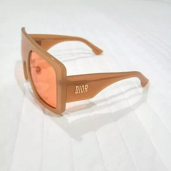 Dior Power 2 35JIR OVERSIZED Sunglasses Beige w/ Pink Lenses
