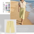 thumbnail image 6 of iHPH7 Womens Summer Bermuda Linen Shorts Knee Length Lightweight Summer Casual Beach Shorts with Pockets Loose Shorts Women (S-5XL), 6 of 9