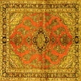 thumbnail image 1 of Ahgly Company Machine Washable Indoor Square Medallion Yellow Traditional Area Rugs, 7' Square, 1 of 4