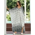 thumbnail image 2 of Plus Size Kaftans for Women Printed Maxi Beach Dress Woven V-neck Caftan Tunic Summer Resort Wear Loose House Dress Oversized Muumuu Dresses Middle Eastern Abaya, 2 of 11