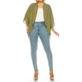 thumbnail image 4 of MOA Collection Women's Plus Size Casual Cardigan Loose Fit Soft Draped Kimono Sleeve, 4 of 6
