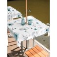 thumbnail image 6 of Outdoor Tablecloth with Umbrella Hole, Turquoise Flowers Spillproof Waterproof Outdoor Table Cover, Farmhouse Spring Botanical Floral Patio Tablecloths for Party/Garden/Picnic, Square 54"x54", 6 of 9