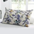 thumbnail image 5 of Purple Yellow Floral Throw Pillow Cover, Spring Birds Herbs Flowers Rectangle Decorative Pillow Case Protector Soft Cushion Cover Lumbar Pillowcase for Couch Sofa Bedroom Car Chair Decor 20x26 Inch, 5 of 8