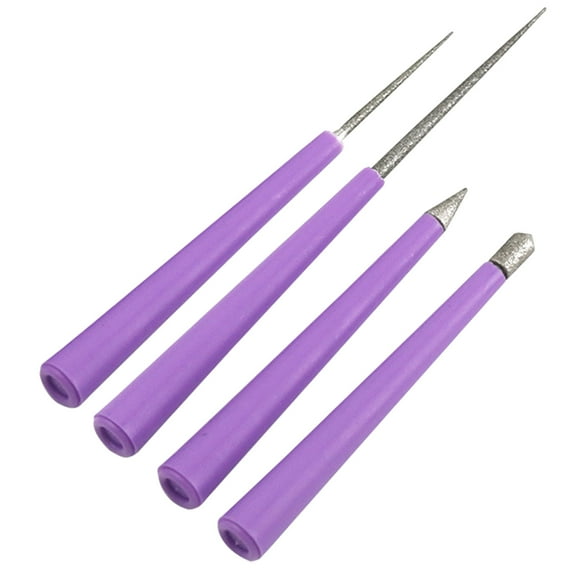 4 Pieces/Set Burr Beading Hole Enlarger Tool Set Multifunctional Tipped Bead Reamer for Craft Jewelry Making