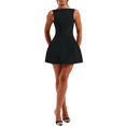 thumbnail image 4 of Robe Moulante d'Été Sans Manches à Fermeture Éclair Col Montant Ajustée Mini Robe de Soirée Boîte de Nuit pour Femmes, 4 of 10