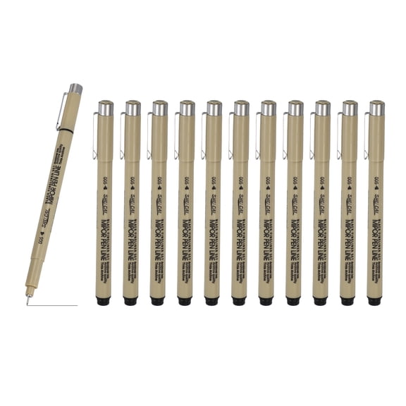 Fineliner Pens, 12 Pcs 005 0.2mm Fineliner Marker Black Waterproof Ink Archival Drawing Pens Art Supplies Set for Sketching