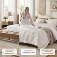 thumbnail image 6 of EMONIA 3-Piece Queen Comforter Set,Soft & Cozy Washed Brushed Micro-Poly Down Alternative Bedding Set,Lightweight Fluffy Reversible Bed in a Bag,Beige, 6 of 9