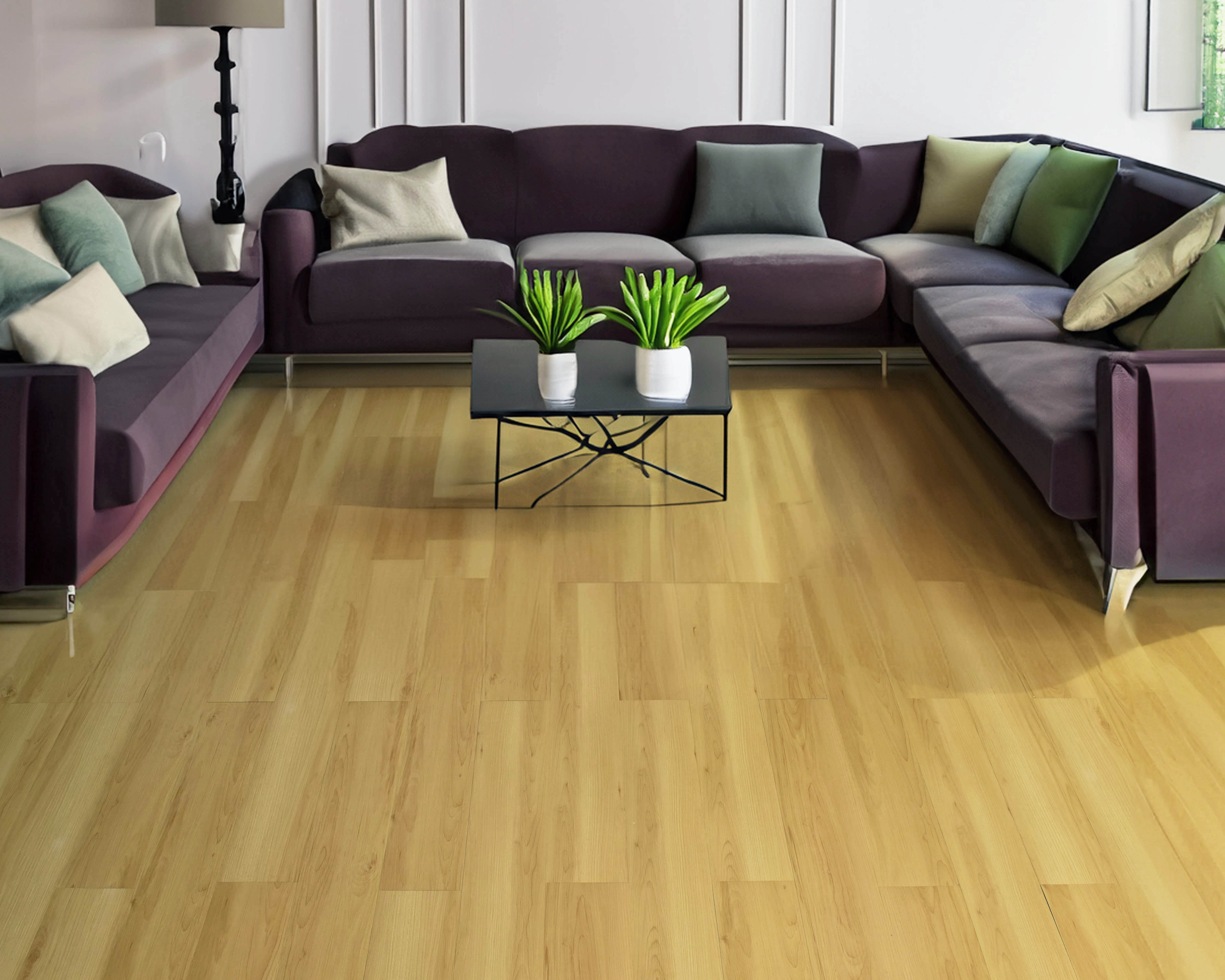 Peel and Stick Vinyl Flooring Planks, Beige, 36" x 6", 36-pack/54 sq ft