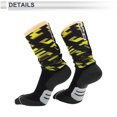 thumbnail image 4 of Calcetines de ciclismo Unique Bargains, absorbentes de sudor, transpirables, anti-fricción, amarillos y negros, tamaño L, 1 par, 4 of 6