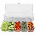 thumbnail image 3 of Ice Cold 5 Compartment Condiment Server Rack-Service Tray Container with 5 Removable Trays, 3 of 5