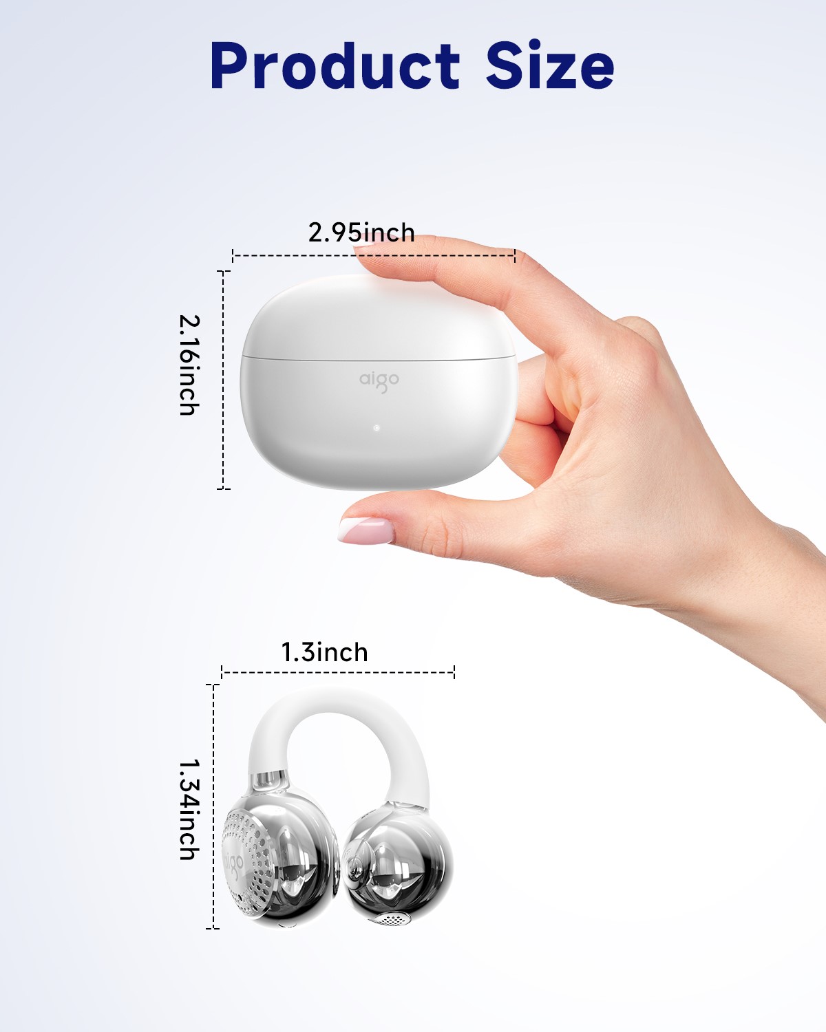 aigo CA05 Open Ear Earbuds Clip on Wireless Bluetooth 5.4