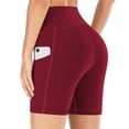 thumbnail image 4 of Women's High Waisted Biker Shorts Stretchy Workout Yoga Shorts with Pockets, 4 of 7