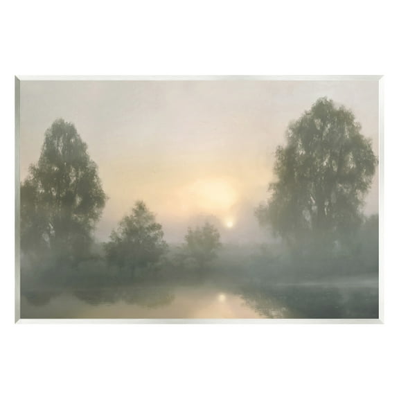 Stupell Industries Misty Pond Reflection Landscape Photography Unframed Art Print Wall Art, 15 x 10