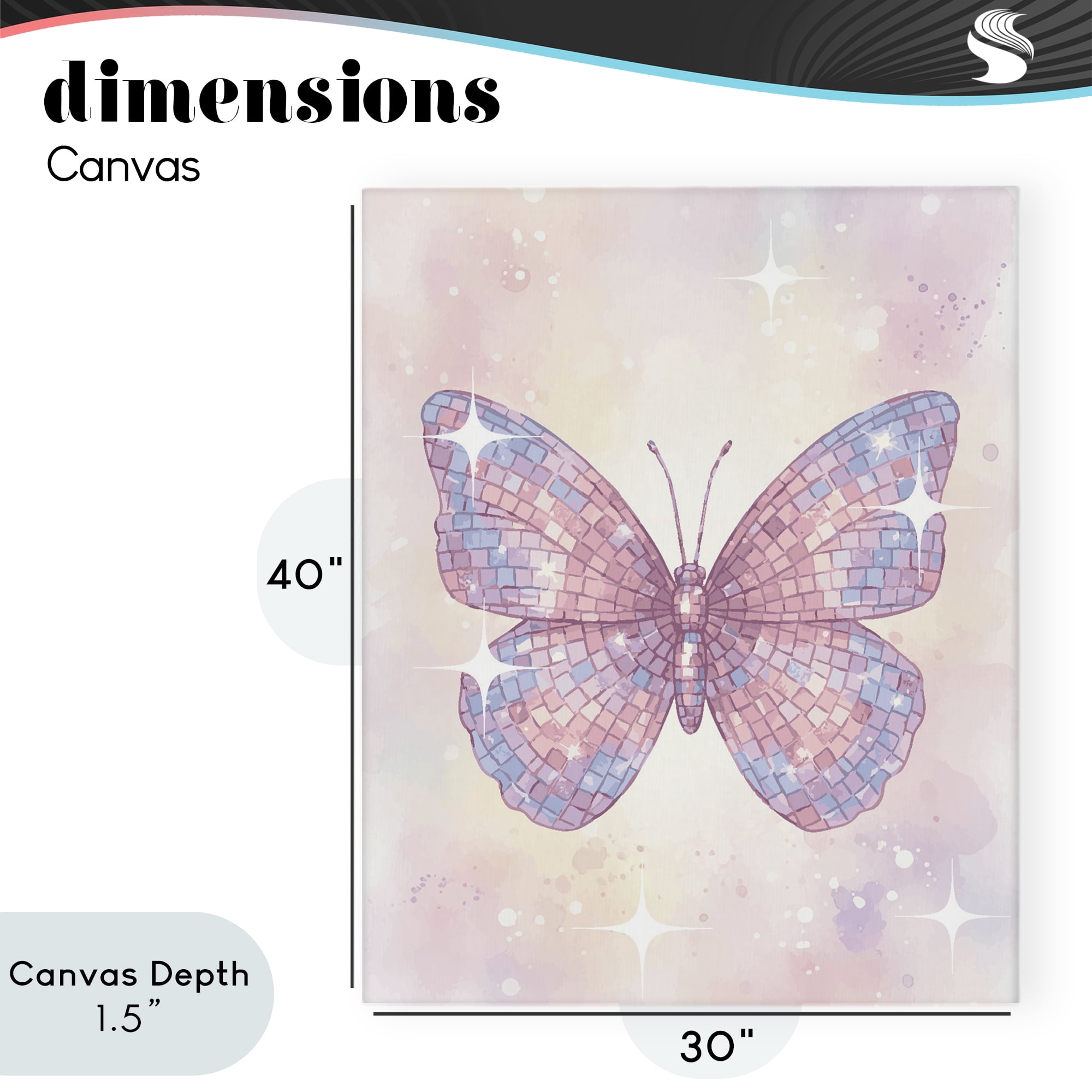 Stupell Industries Delicate Disco Butterfly Canvas Wall Art, design by Lil' Rue