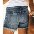 thumbnail image 3 of LYMAYTER Women's Jeans Shorts High Waisted Denim Shorts Tassel Cowboy Shorts Ripped Denim Shorts S-3XL, 3 of 5
