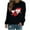 #01 Black, variant on Busydd Valentine's Day Shirts for Women Fashion Love Heart Graphic Tee Tops Casual Comfy Round Neck Spring Summer Tops Classical Versatile Long Sleeve Valentines T-Shirts