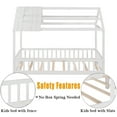 thumbnail image 5 of Bellemave Twin House Bed, Twin Size Wood Bed Frame with Roof and Fence, Montessori Beds Frame with Slats, No Box Spring Needed (White), 5 of 8