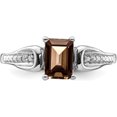 thumbnail image 6 of Sterling Silver Rhodium Diam. & Smoky Quartz Ring (Size 6) Made In China qr4540sq-6, 6 of 6