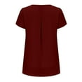 thumbnail image 3 of Women Chiffon Blouses Dressy Casual Summer V-Neck Short Sleeve Tops Business Tunics Ruffle Pleated Shirred Basic Shirts, 3 of 5