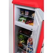 Frigidaire 7.5 Cu. ft. Retro Refrigerator, Apartment Size Top Mount Fridge with Chrome Handles, Red EFR756