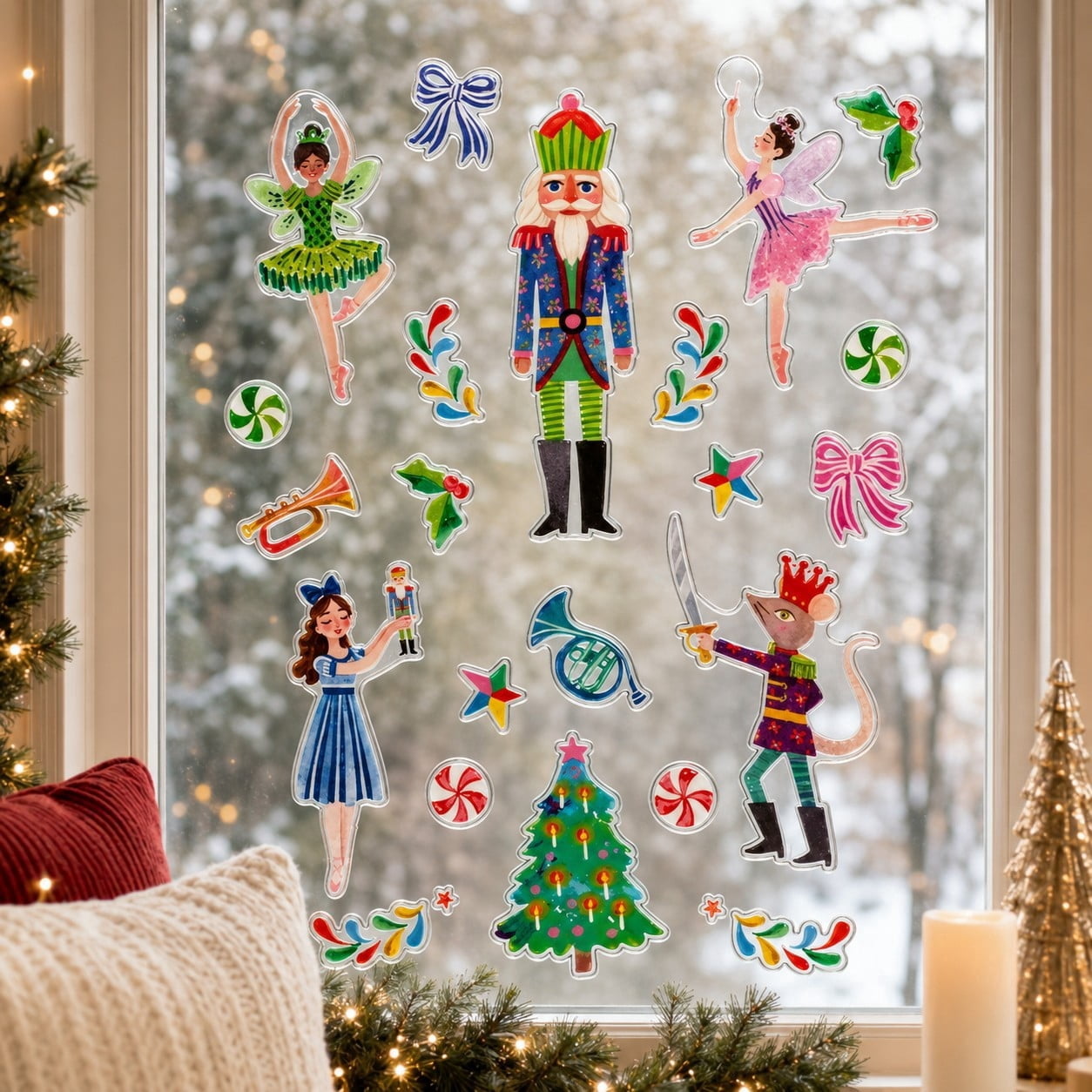 Nutcracker Window Clings, Multicolor, by Holiday Time